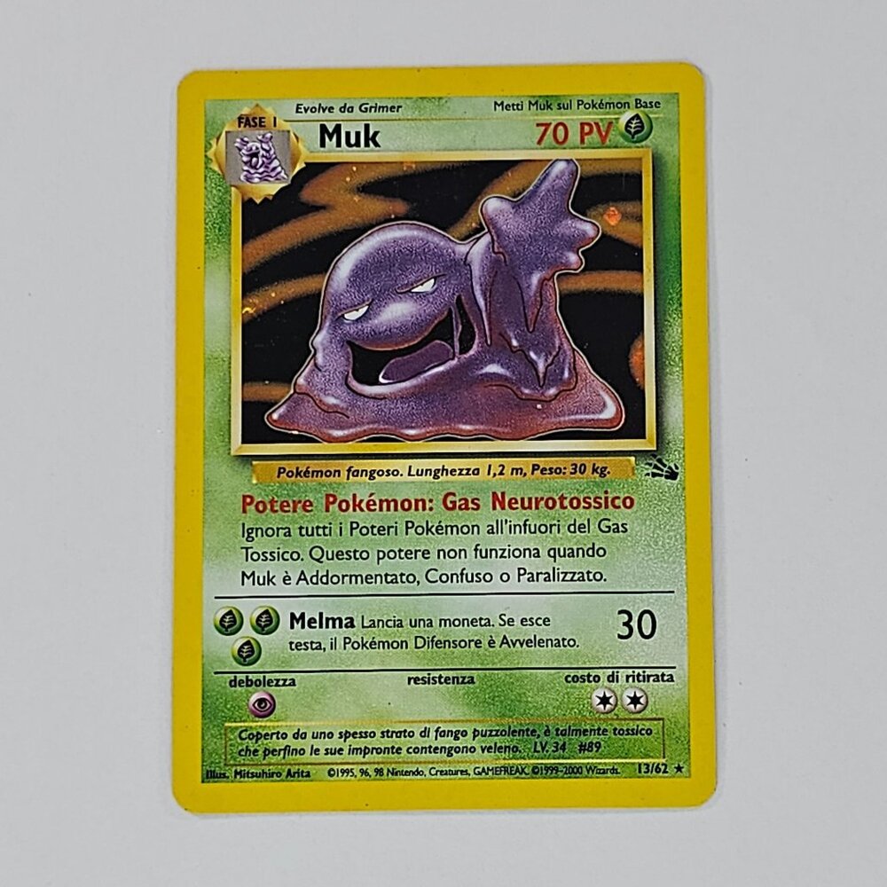 Italian Muk 13/62 Holo Rare Fossil Vintage Pokemon Card WOTC
